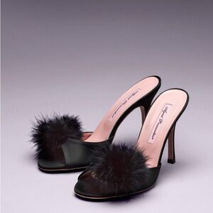 Agent Provocateur Black Feathered Heels Made in Italy Size 38